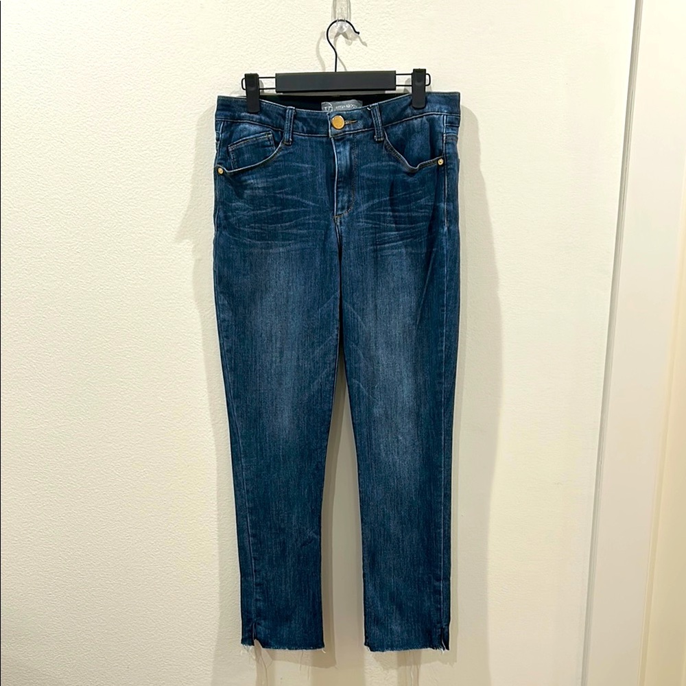 Wit & Wisdom “Abs” Solution High Waist Raw Hem Skinny Crop Jeans